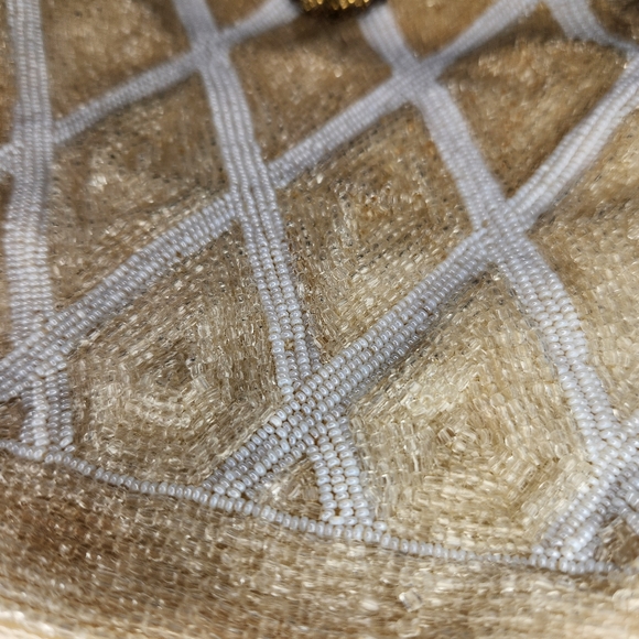 Vtg Ed Robinson 50s Glass Beaded Purse Hand Made in Belgium Evening Bag Clutch - Picture 8 of 14